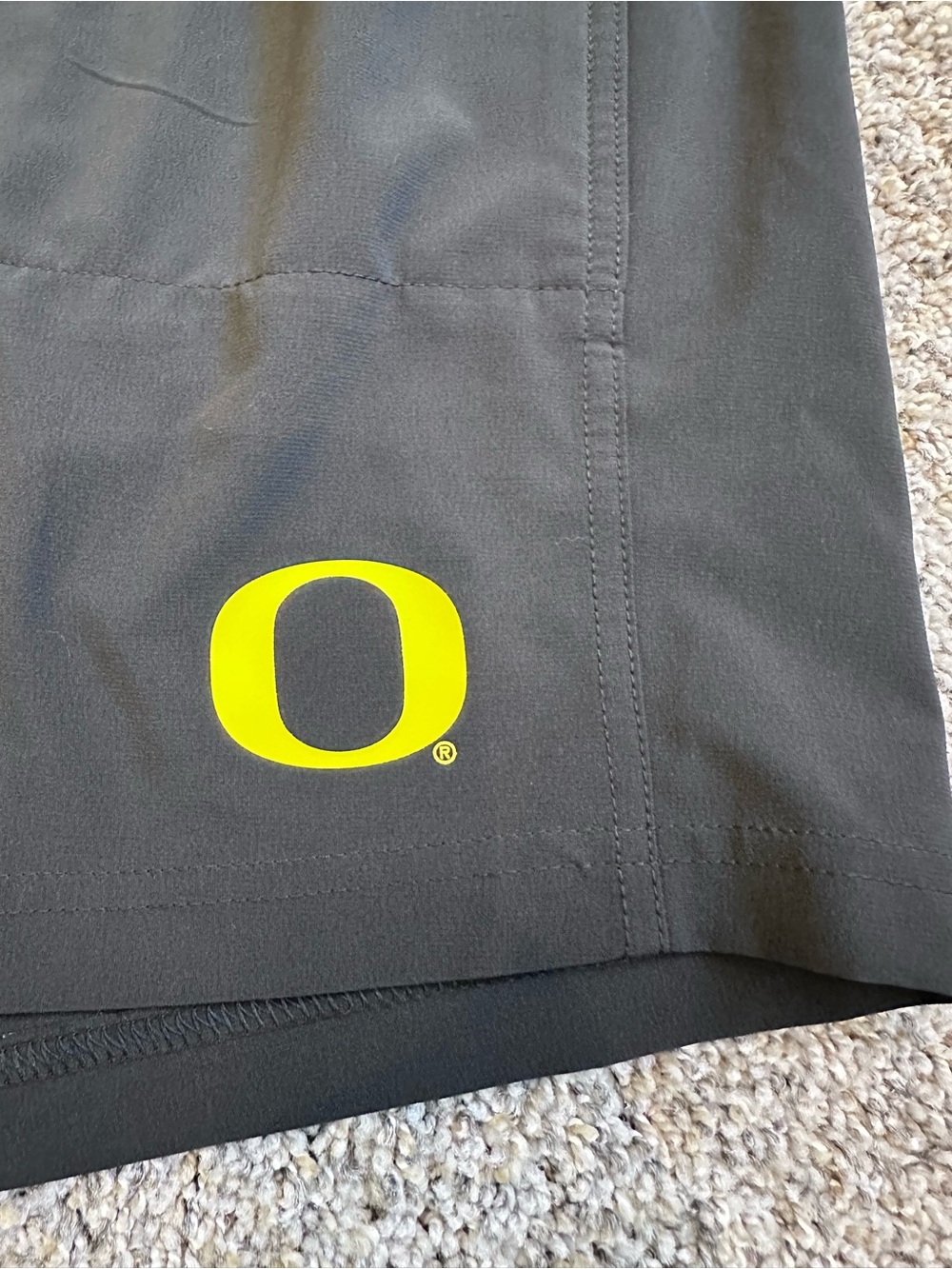 Nike Men’s Black Athletic Shorts with Yellow Swoosh and Oregon Ducks Logo - Picture 2 of 7